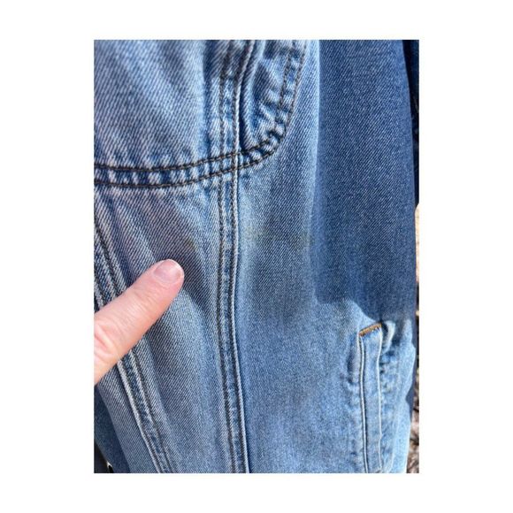 90s Cotton Ginny Plus Denim Jacket Med Wash Metal Buttons 4 Pocket Sz S - Picture 2 of 11